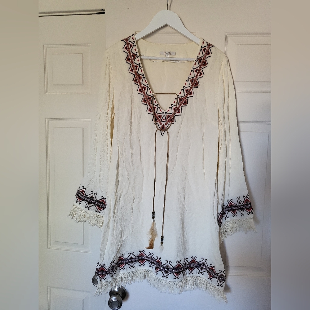 Embroidered Miss Me Mini Dress